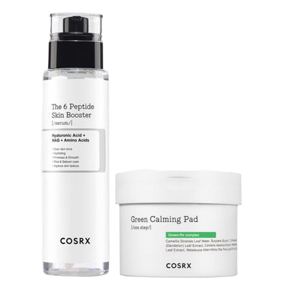 COSRX One Step Pad Exfoliating Care Booster Set (Toner Pads 140ml 70 Sheets + Peptide Serum 150ml)