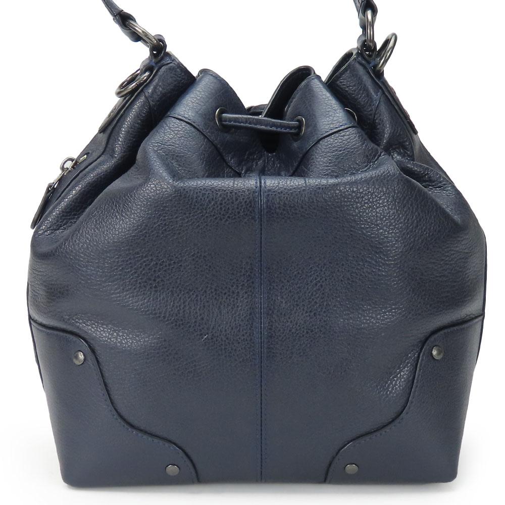 Used COACH Shoulder Bag F35684 leather Navy Shoulder