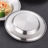 Round Kitchen Bar Tableware Cake And Fruit Snack Salad Plate Kitchen Accessories Stainless Steel Plate Camping Picnic Plate