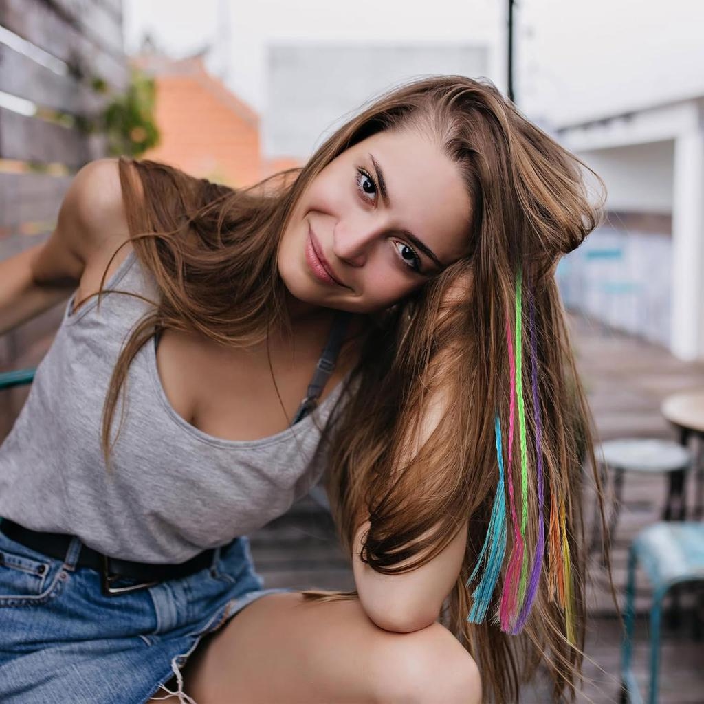 SaveSooo Kids' Braided Hair Extensions, Braid Clips, Kids' Hair Accessories, Kids' Hair Clips, Wigs, Braided Wig Clips (6 Colors, 2 of Each Color)