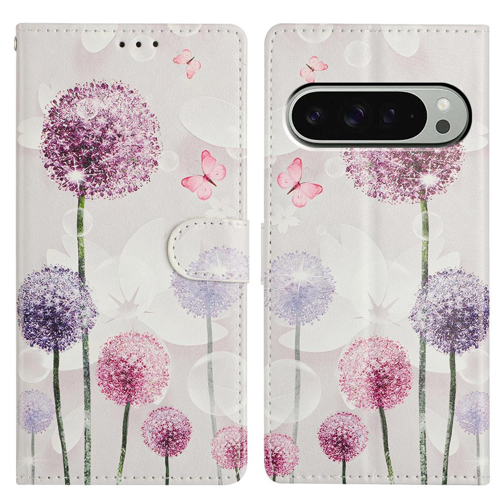 For Google Pixel 9 Pro XL Case PU Leather Wallet Phone Cover with Stand Pattern Painted