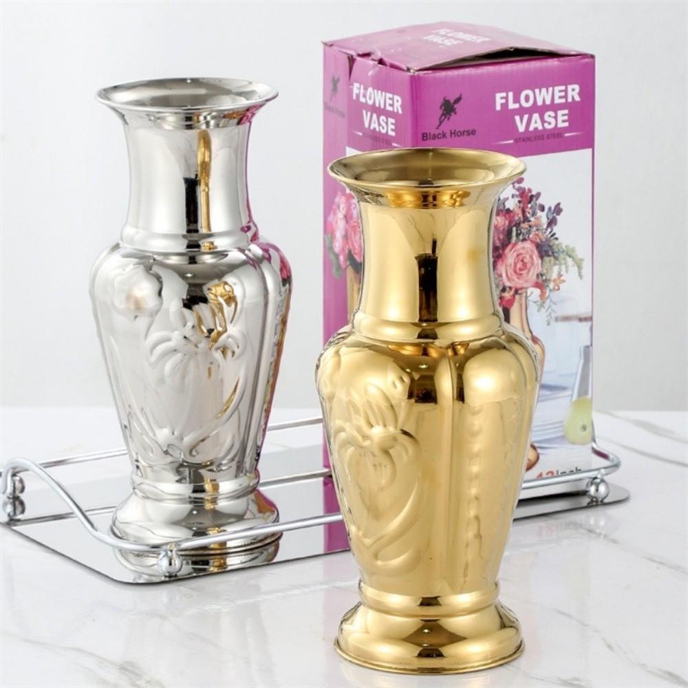 Stainless Steel Flower Vase Flower Arrangement Flower Pot Simple Single Vase  Vase Ornament