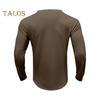 Men Spring Autumn Top Button Decor V Neck Long Sleeves Solid Color Pullover T-shirt Stretchy Slim Fit Fitness Sport Top
