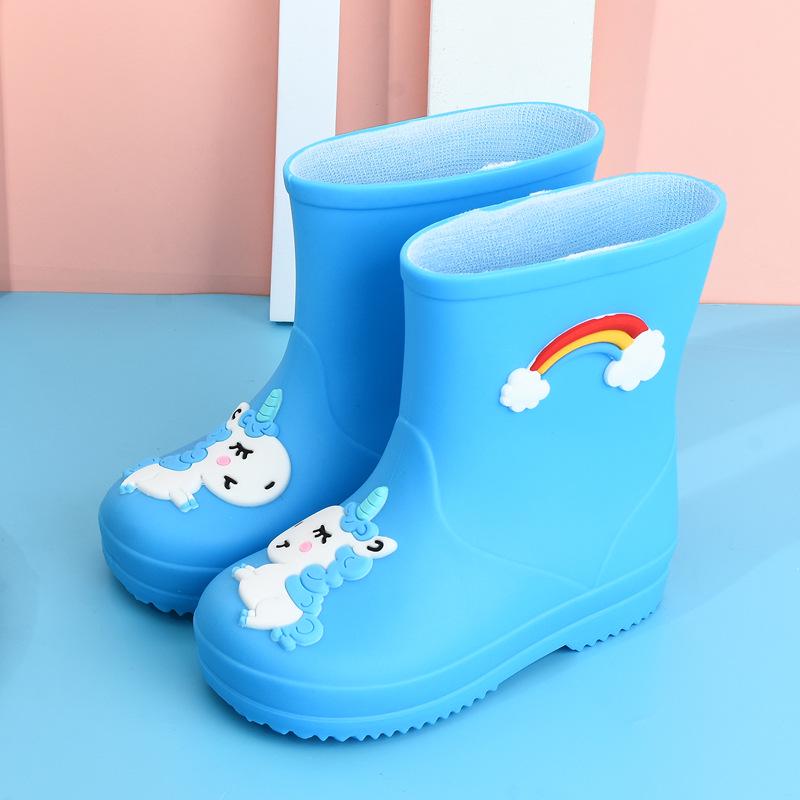 Cizme de ploaie pentru copii cu desene animate - Căptușite cu fleece, Antiderapante, Șnur pentru băieți și fete, Pantofi de grădiniță pentru toate anotimpurile