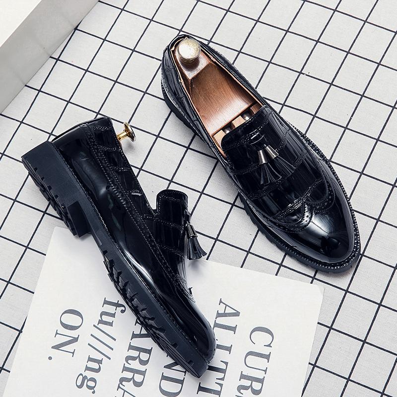 Fashion Office Patchwork Dress Shoes for Men Luxury Breathable Casual Leather Loafers Driving Moccasin Mens Business Three Color