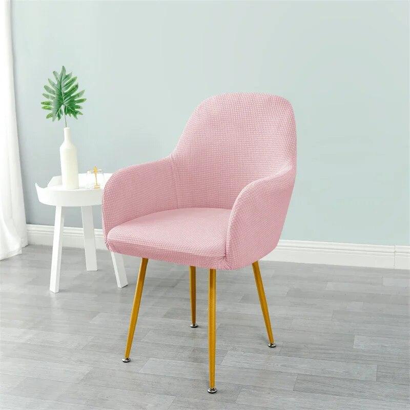 Polar Fleece Elastic Dining Chair Covers High Arm Office Armchair Seat Slipcovers Adjustable Chairs Covers for Living Room Decor