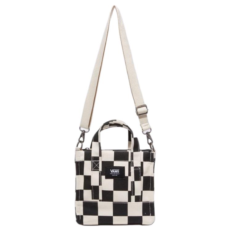 New Vans Cotton Tote Bag, Shopping Bag, Shoulder Bag, Crossbody Bag, Handbag Mini Unisex White & Black VN000HRW3KS