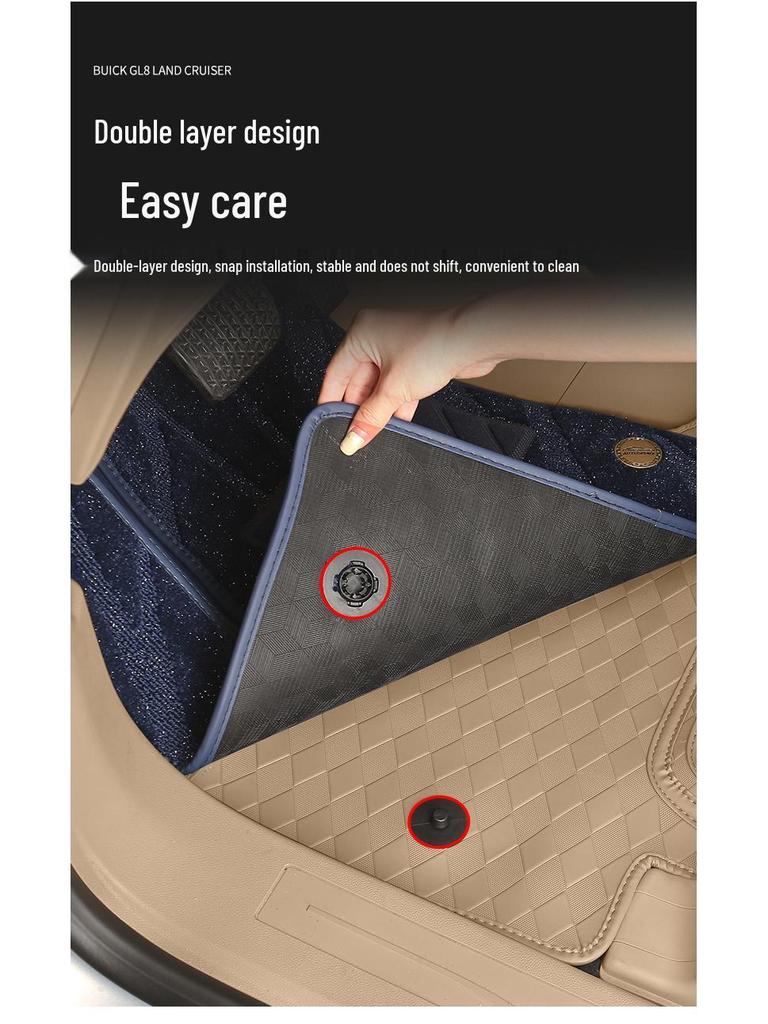 Custom Leather Floor Mats for 25 Buick GL8 Models - Full Coverage for Lu Shang New Energy Lu Zun PHEV/ES