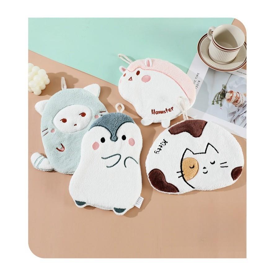 Hand Towel Can Be Hung Up Water Absorbing Quick Drying Household Bathroom Hand Towel Cartoon Hand Towel Quick Drying Multi Functional Towel