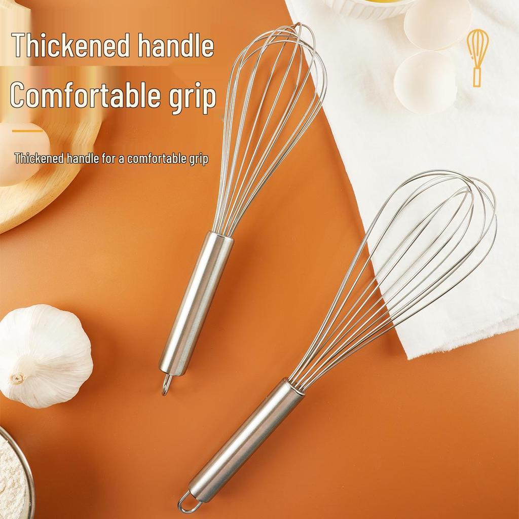 Stainless Steel Handheld Egg Beater & Milk Frother for Baking