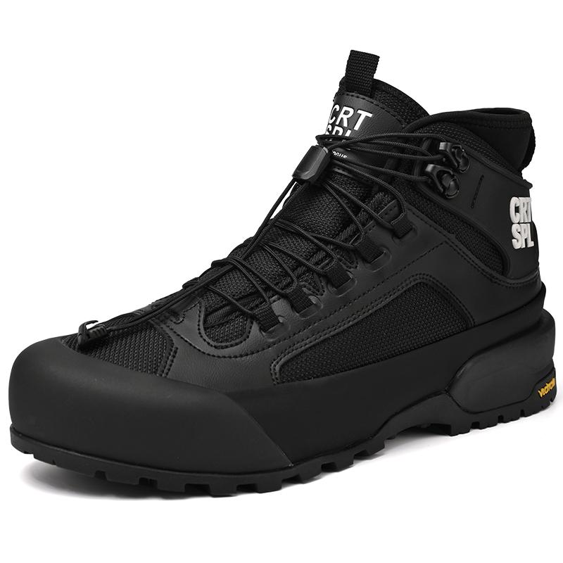 Fashion Autumn Winter Mens Basic Boots Fashion High Top Shoes Outdoor Leather Botas Leisure Walk Male Ankle Boots Comfy Motorcycle Boots