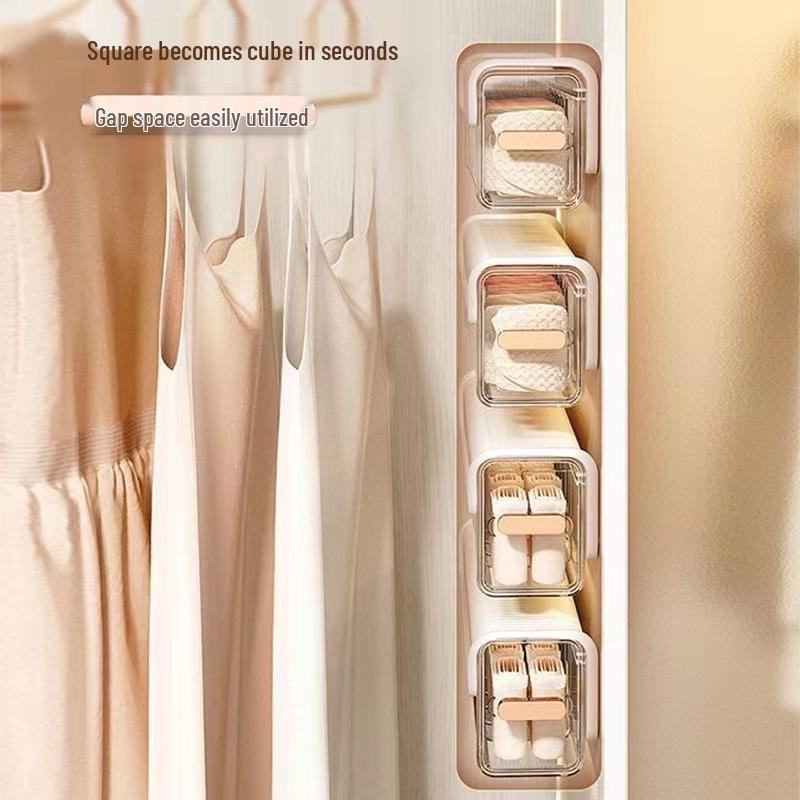 Wall-Mounted Transparent Organizer Box for Cables, Socks, and More