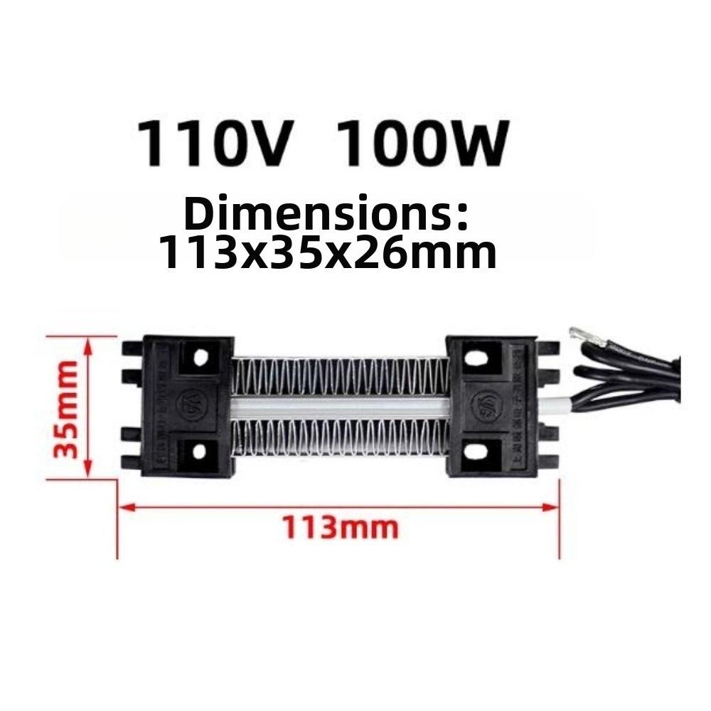 113*35*26mm Insulation-Thermostatic 12V/24V/110V/220V 100W PTC Ceramic Air Heater Heating Element
