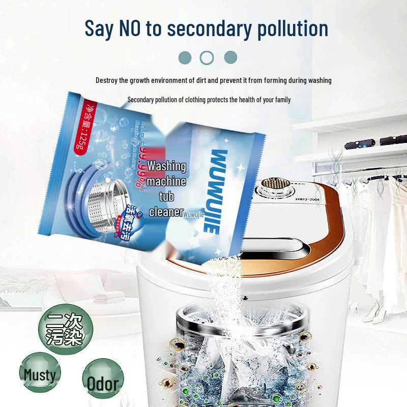 Washing Machine Descaling Cleaner 125g - Active Oxygen for Deep Cleaning and Stain Removal