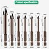 7Pieces Carbide Tipped Hexagonal Shank Tile Drill Bit Set For Precise Drilling On Hard Materials Smooth Surfaces Work