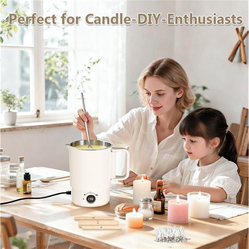Premium-Thermometer Included Electric Wax Melting Pot Kit, 800ML Capacity For DIY For Candles Making, UK Power Supply UK PLUG Me