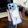 Shockproof Armor Transparent Magnetic Phone Case For iPhone 16 15 14 13 12 Pro Max Plus 11 For Magsafe Adsorption Cover