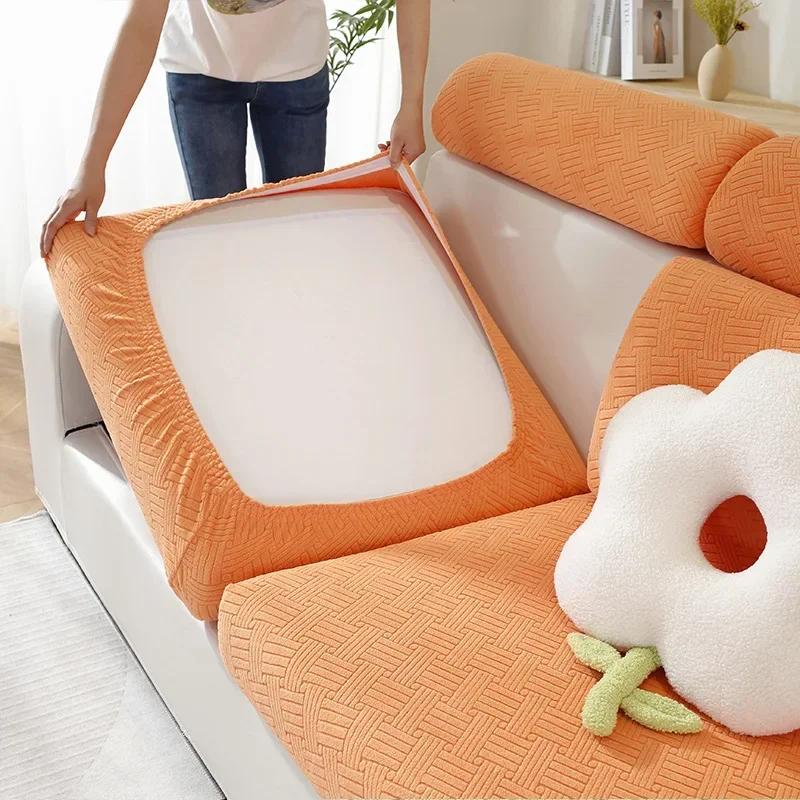 Thick Jacquard Sofa Seat Cushion Cover Funiture Protector Stretch Couch Covers ForLiving Room Removable Seat Slipcover Kids Pets