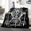 Satan Print Flannel Blanket High Quality Warm Comfortable Cover for All Seasons Perfect for Gifts Home Decor