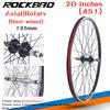 ROCKBAO Mountain Bike 20inch V brake Wheel set 406/451Rotary type Cassette 2Bearing 100X135mm 6/10S Bicycle Wheel