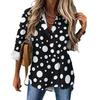 Damen gepunktetes Hemd Mode Neu Frühling und Herbst Lässig Elegant Langarm Revers Oberteil Street Style Personalisiertes Hemd