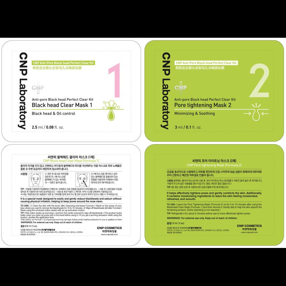 CNP LABORATORY Anti-Pore Blackhead Perfect Clear Nose Kit (10pcs) – Blackhead Removal & Pore Care, Korean