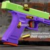 Multi-functional Soft Bullets Laser Toy Gun Shell Ejected Manual Continous Firing Double Mode Pistol with Target  Cs Prop