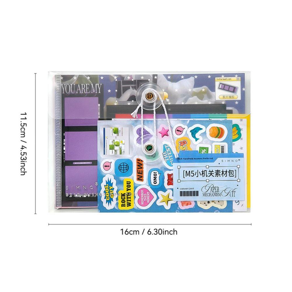 12pcs Journal GO Little Mechanism Material Pack No Cutting Memo Pads  Scrapbooking Decoration