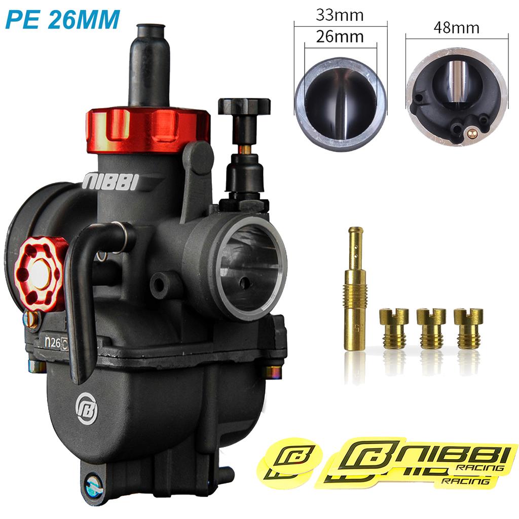 NIBBI PE 24/26/28/30mm Carburetor Motorcycle 2T 4T Engine Carburetors with Main Jets for Yamaha Suzuki Honda Pitbike Modify Part