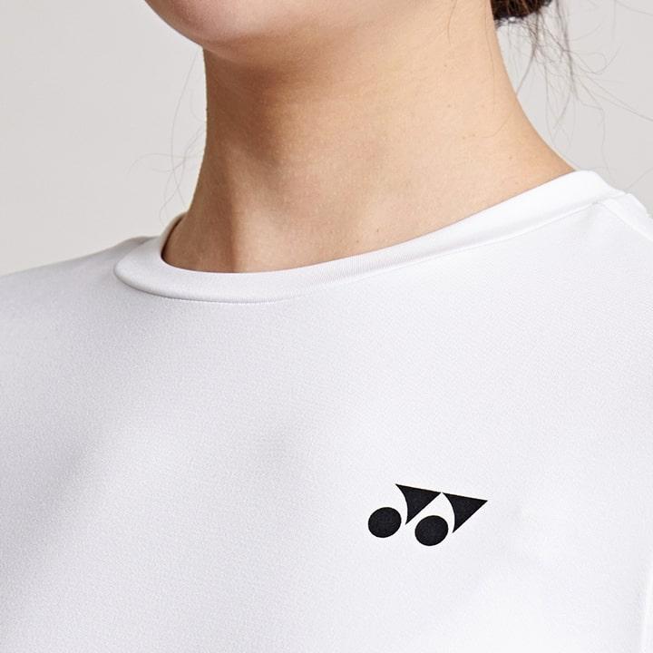 YONEX 245Tl003F White Women'S Crop Long Sleeve T-Shirt With Bartack Design