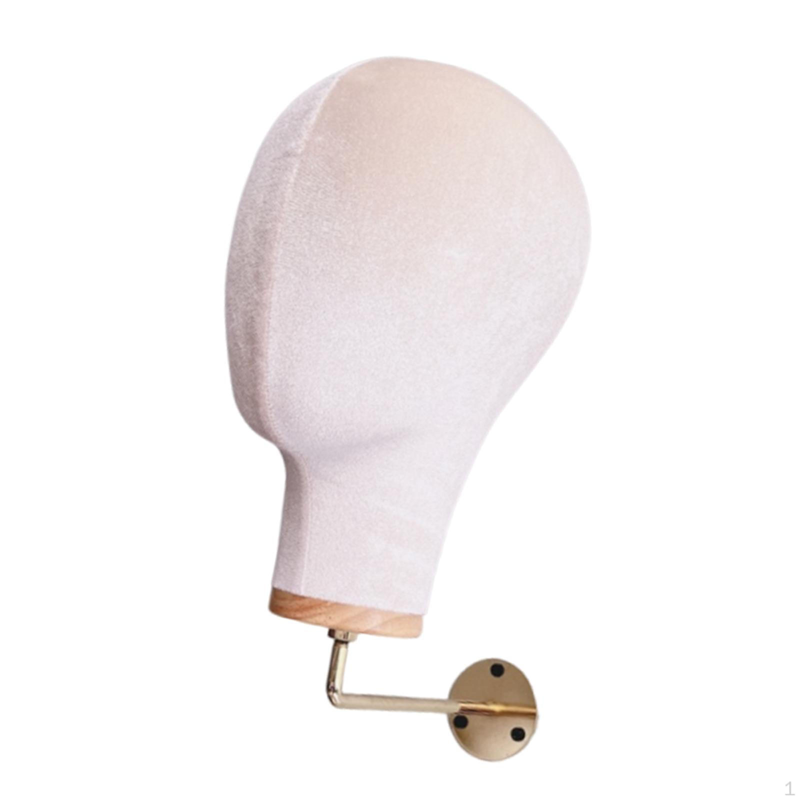 

11 Inch Female Velvet Mannequin Head Wall Mounted Versatile Hat Display for Professional Or бежевий
