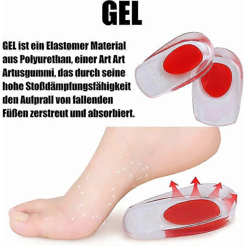 DWW-2 Pairs Insoles for Heel Spurs, Gel Insoles, Heel Cushions, Gel Orthopedic Insoles, Gel Insoles for Plantar Fasciitis, Heel Spurs