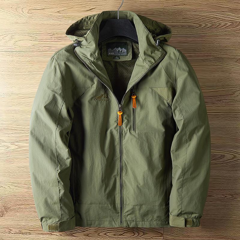 Men's Spring & Autumn Lightweight Windproof Waterproof Jacket with Detachable Hood