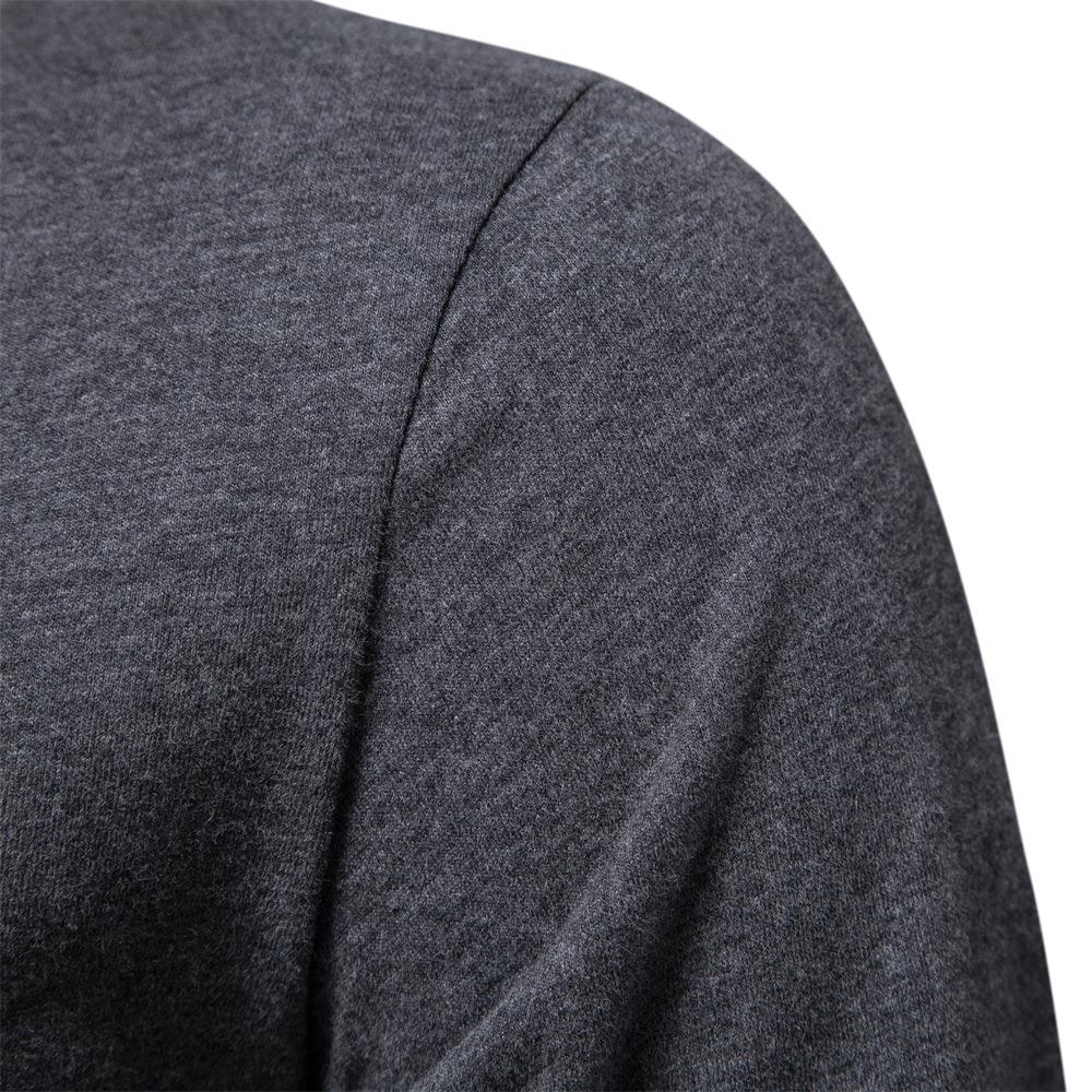 Men's Long-sleeved New Solid Color T-shirt, Casual Sports Round Neck Pure Cotton Letter-printed Long-sleeved Bottoming Shirt