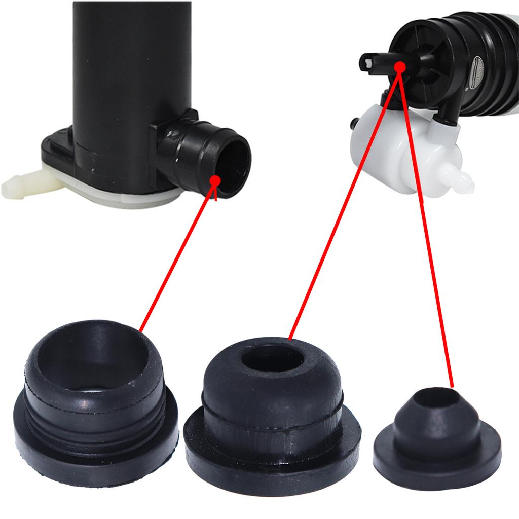 3pcs Universal Washer Pump Grommets Windscreen Windshield Headlight Rubber Seal Gasket Reservoir Water Bottle Leaking spare part