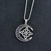 Irish Celtic Trinity Knot Pendant Necklace for Men Women Witch Knot Amulet Stainless Steel Jewelry Gift