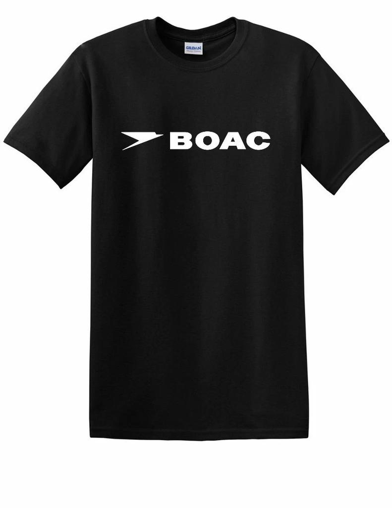 BOAC British Overseas Airways Company Fluggesellschaft T-Shirt Englisch Schwarz Baumwolle T-Shirt