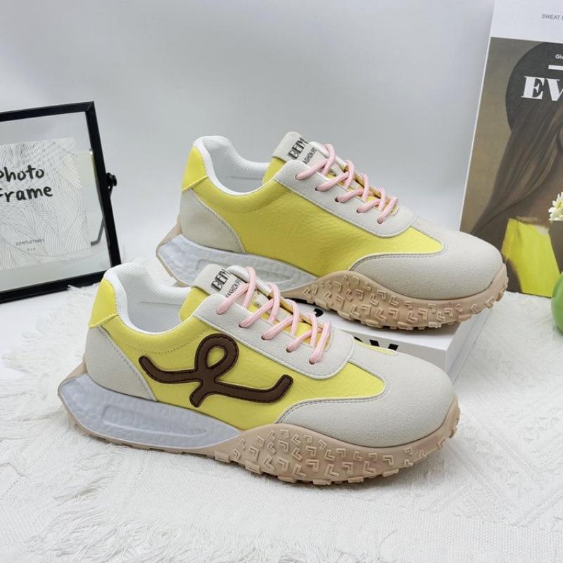 Tide Cool Color Scheme German Training Shoes Women's Leather Platform Small Forrest Gump Shoes Outdoor Sports Board Shoes College Style White Shoes