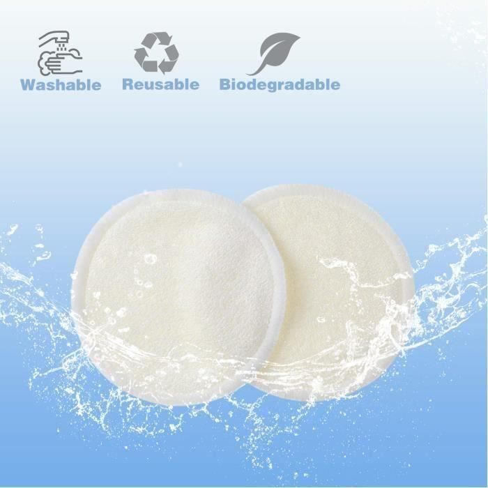 Coton Tampons Démaquillants lavables et réutilisables Tampons en Bambou Biologique avec Sac À Lessive,Nettoyage du Visage ye Aa34270