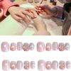 Sweet Lovely Heart Bowknot Nail Stickers Ice Clear Removable Design Artistic