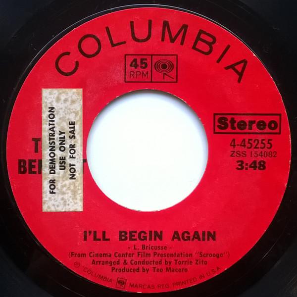 

7inch Record TONY BENNETT - I ll Begin Again 927439 Columbia 1970 US Pop Used