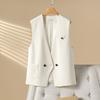 Modieus en veelzijdig V-hals gilet voor dames, perfect voor de lente en de herfst