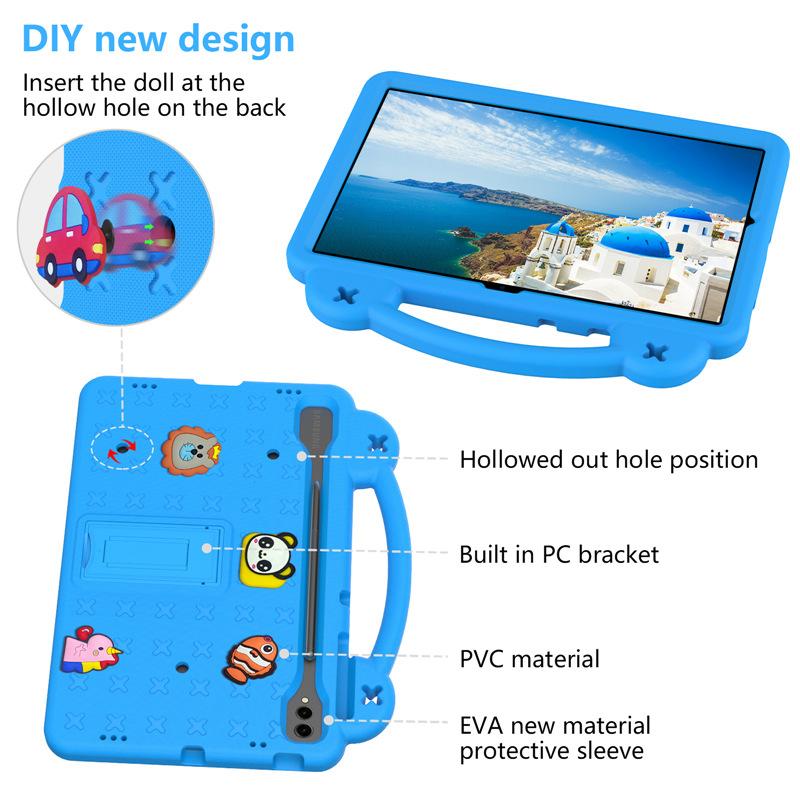 Suitable for Samsung S10 Plus/S9 Plus/S8 Plus X820 tablet, children's cartoon anti-drop protective case