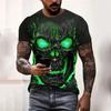 2025-2026 New Trend Men's Street Style Printed Skull Pattern Summer Casual Harajuku Retro Men's Y2K Top Fashion Short Sleeve T-Shirt