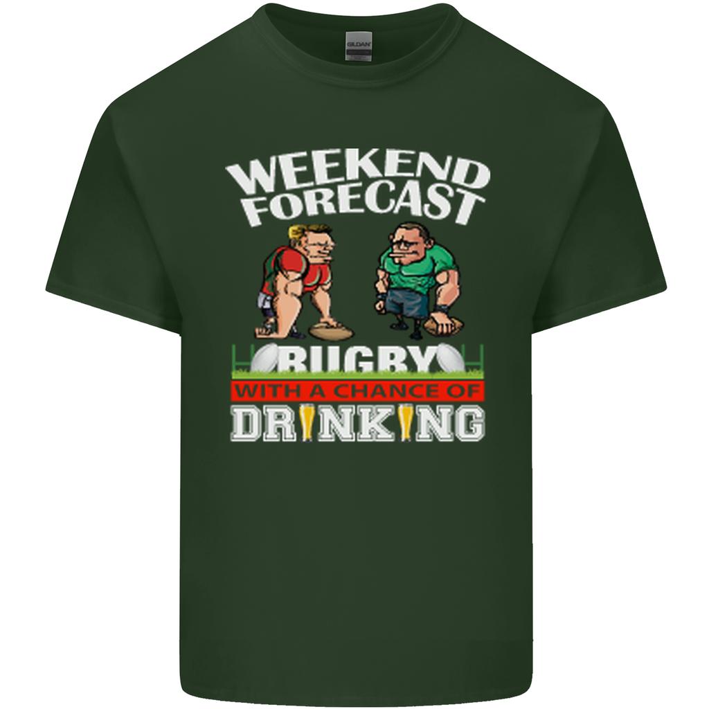 Weekend Forecast Rugby Funny Beer Alcohol Unisexs Light Cotton TShirt