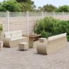 Ensemble de Canapé de Jardin de 10 Pièces avec Coussins Beige Rattan Acacia, Ensemble de Salle à Manger de Jardin 3 3363791