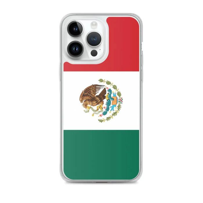 Coque Téléphone – Drapeau du Mexique – Compatible iPhone 14 Pro Max – Étui Souple – Résistant et Antichoc - Silicone - Pixelforma
