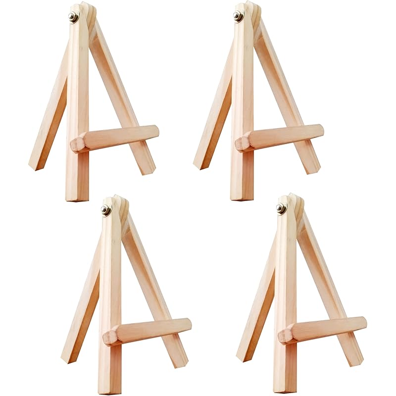 Eduway 10 Inch Mini Wooden Easel Tripod Stand for Sketch Accessories/Natural Craft/Art/Painting/Mini Canvas/Business Car