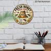 2D Flat Retro Fresh Honey Discount Aluminum Wall Logo-8x8 Inch Country Farmhouse Decoration with Bee and Jar Art, Humorous Kitchen Plaque Suitable