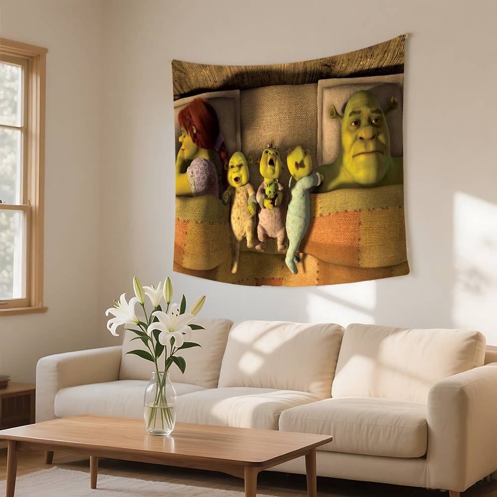 Funny Movie Sshrek Tapestry Wall Hanging Tapestry Art Deco Blanket Curtain Hanging At Home Bedroom Living Room Decor